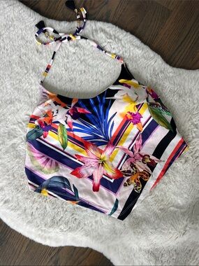 Floral Halter Crop Top in Multi